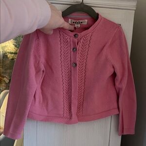 Boden Kids Pink Button-Up Sweater